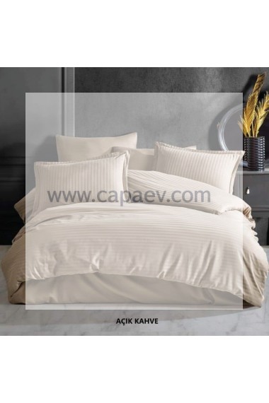 Açık Kahve Eco Saten Nevresim Takımı